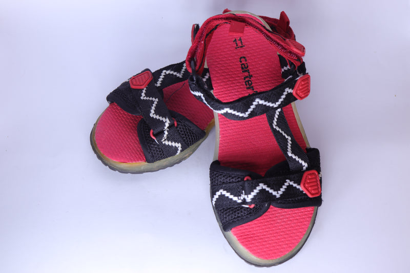 Carter's Red/Black Lighted Sandals Boys Size EU 28 Condition 9.5/10
