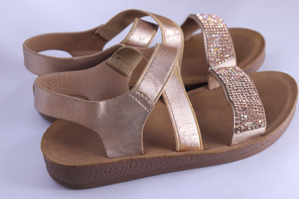 Mini Moda Bronze Gold Girls Sandals Size EU 23 Condition 9.5/10