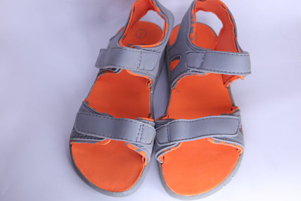 Zoe & Zac Grey Orange Boys Sandals Size EU 32.5 Condition 9.5/10