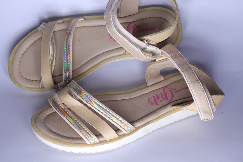 Beppi Girls Beige-Silver Sandals Size EU 33 Condition 9.5/10