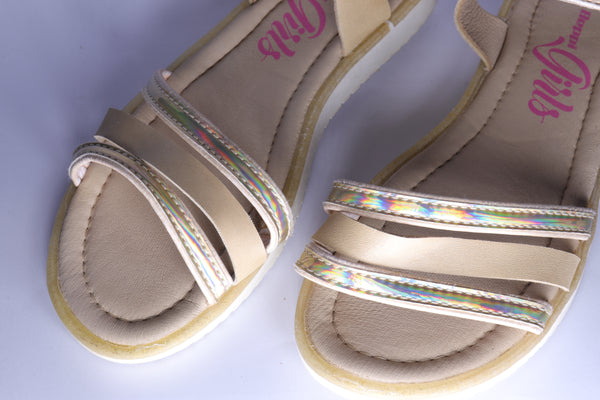 Beppi Girls Beige-Silver Sandals Size EU 33 Condition 9.5/10