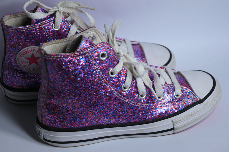 Converse All Star Chuck Taylor V2 Glitter Girls Size EU 32 Condition 9.5/10